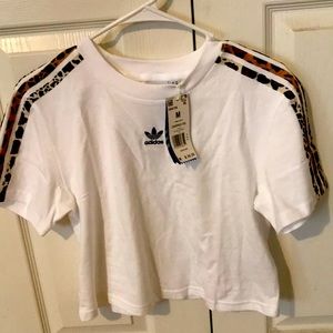 Brand new cropped adidas tee size medium